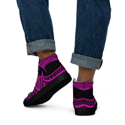 Pink tribal high top canvas shoes