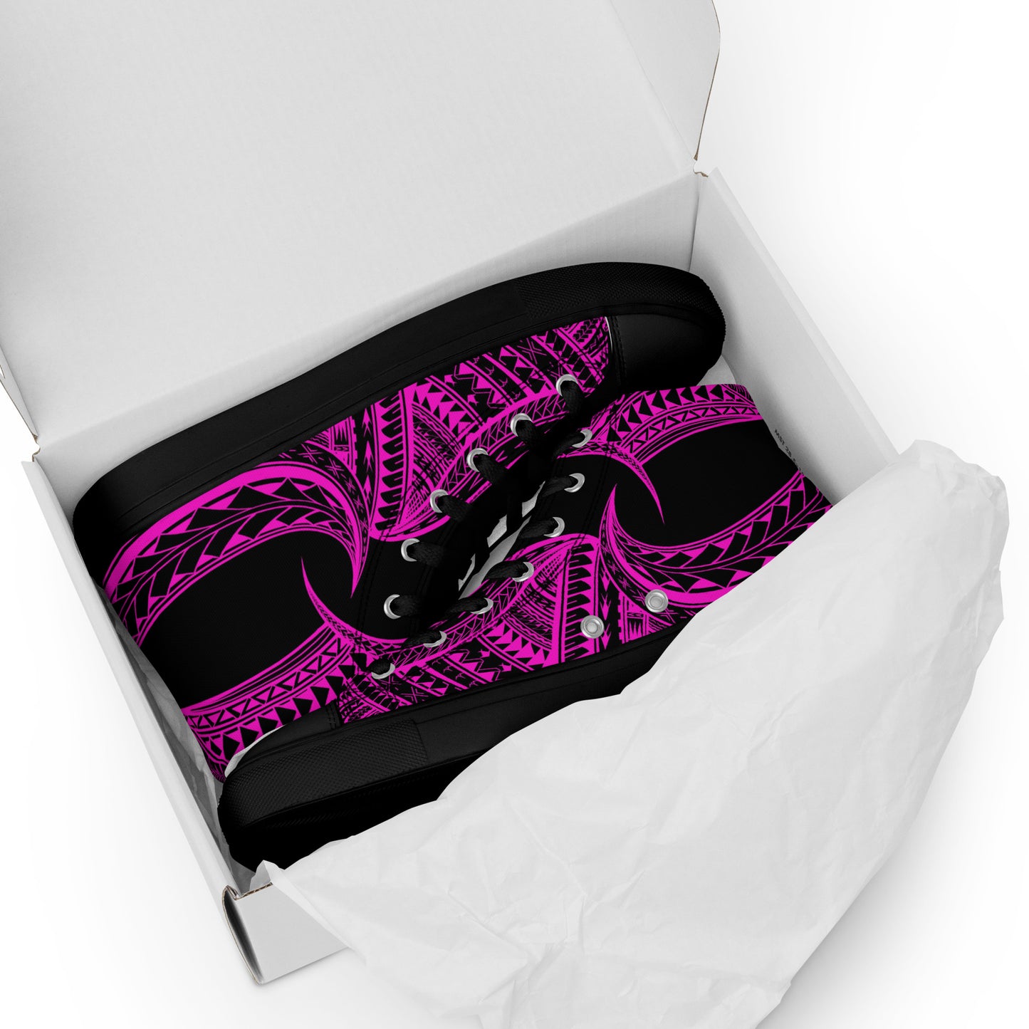 Pink tribal high top canvas shoes