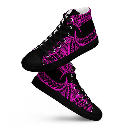 Pink tribal high top canvas shoes