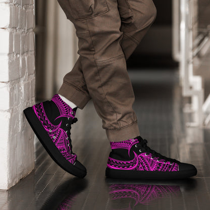 Pink tribal high top canvas shoes