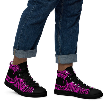 Pink tribal high top canvas shoes