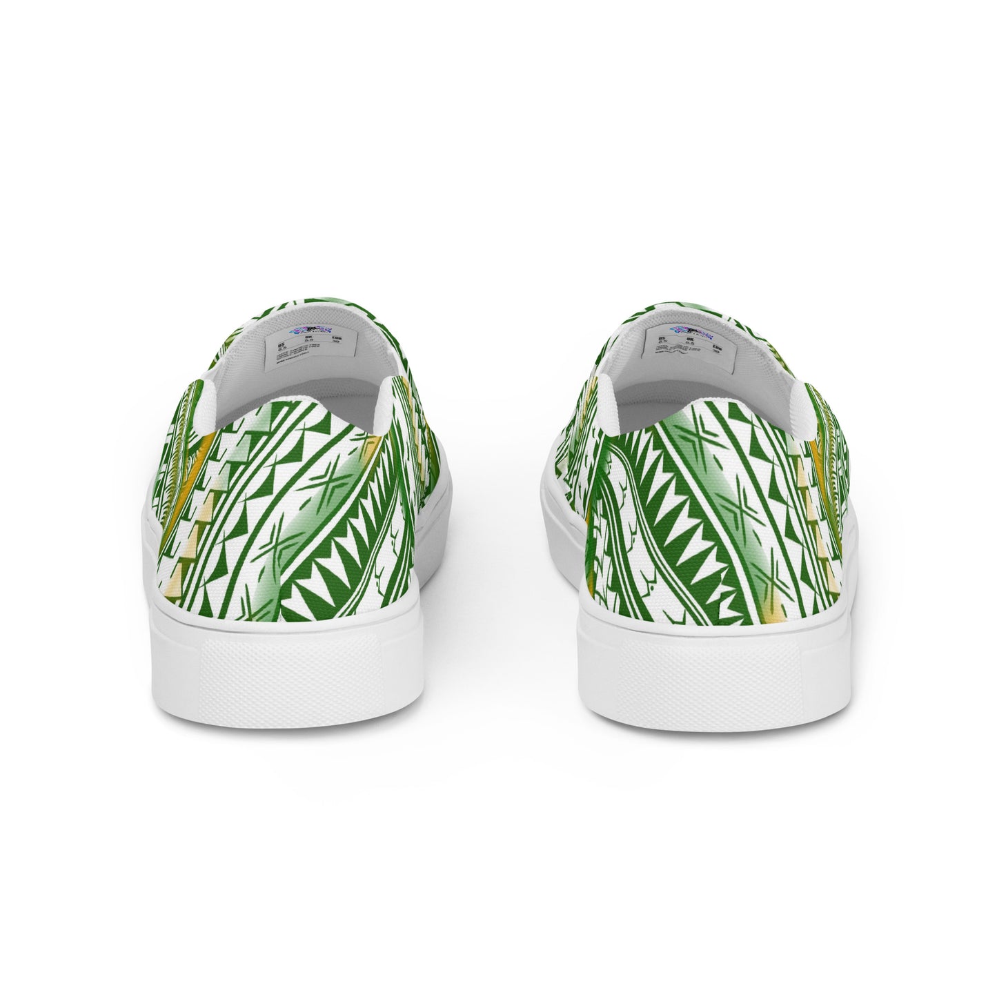 Green & yellow slip-on canvas shoes